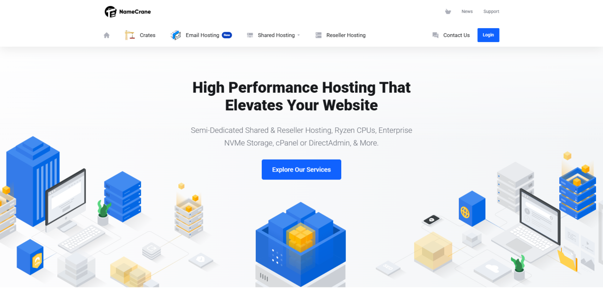 CraneMail:域名邮箱,100GB空间,600 Sent Emails/hour per Domain,年付10美金