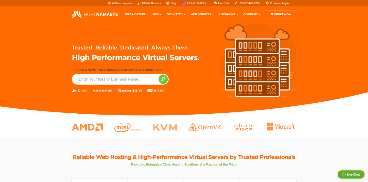 HostNamaste:48美元/年起的KVM VPS|SSD RAID10|IPv4+IPv6|自2016年起